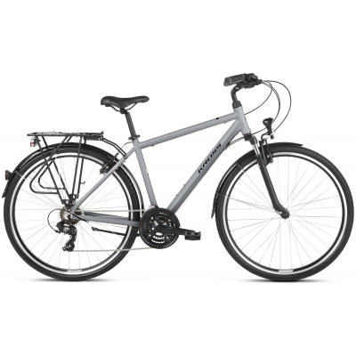Trekingový bicykel 28" Kross Trans 1.0 sivo-čierny matný hliníkový 19" 